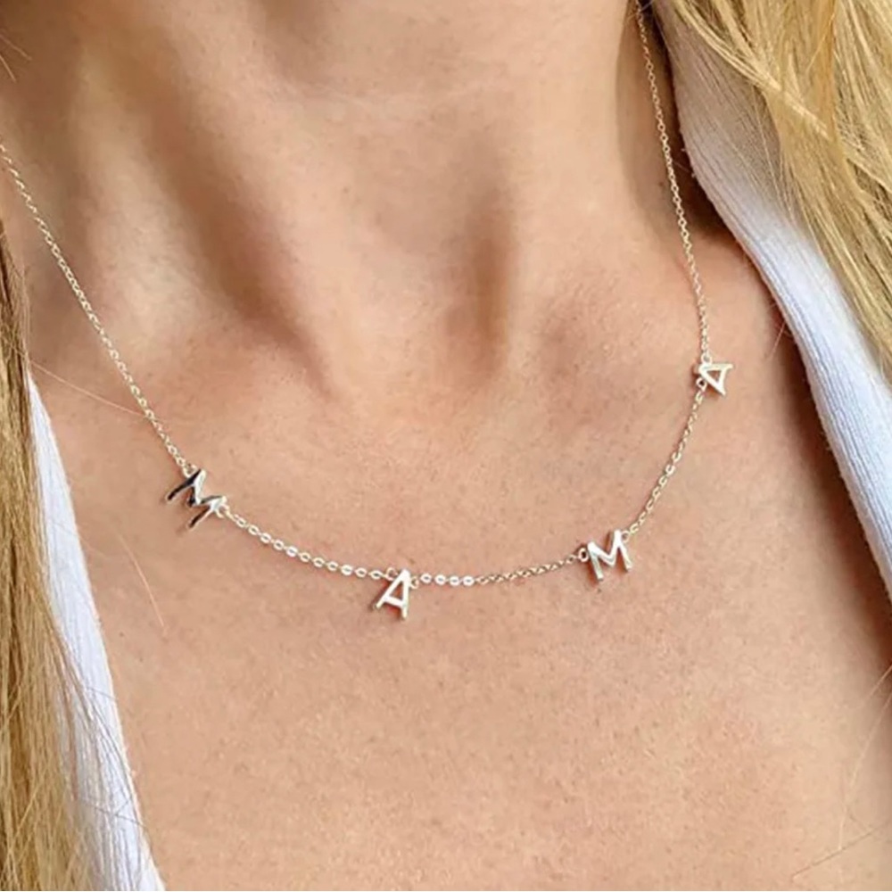 Mom Letter Stainless Steel Necklace
